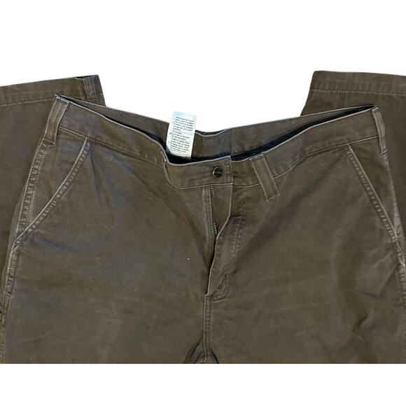 Carhartt Mens 40 x29 Brown Canvas Relaxed Fit Rugged Work Pants Workwear Cargo - Picture 3 of 9